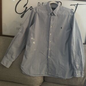 Ralph Lauren Black and White Striped Button Down Shirt size 17